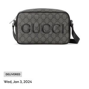 SOLD Gucci NWT Grey and Black GG Supreme Mini Shoulder Bag